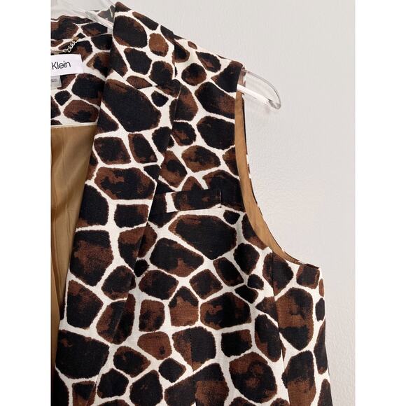 Calvin Klein Giraffe Print Vest - Brown and White - Picture 3 of 12